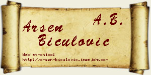 Arsen Biculović vizit kartica